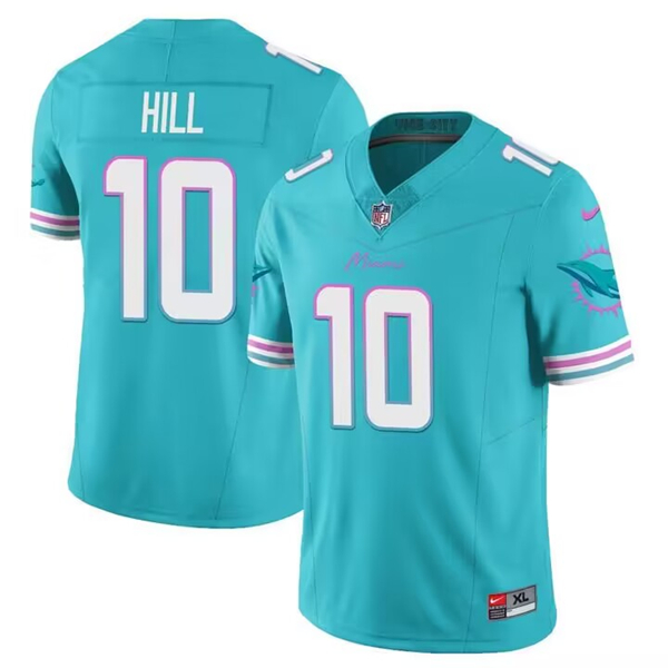 Men's Miami Dolphins #10 Tyreek Hill Aqua 2023 F.U.S.E Alternate Vapor Limited Stitched Football Jersey